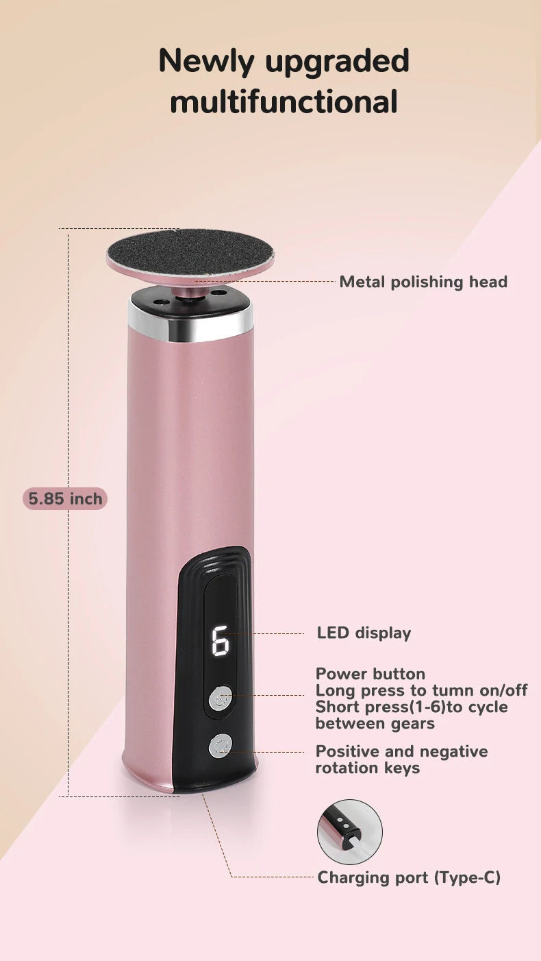 2-in-1 Electric Foot & Hand Care Tool – Callus Remover & Nail Polisher