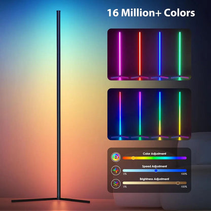 Modern RGB Standing Floor Lamp – Color Changing Light for Bedroom & Living Room