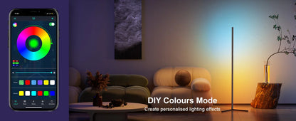 Modern RGB Standing Floor Lamp – Color Changing Light for Bedroom & Living Room