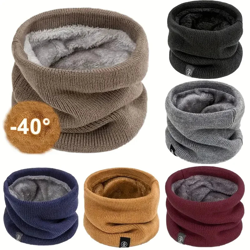 Fleece-Lined Knitted Neck Warmer – Winter Thermal Neck Gaiter