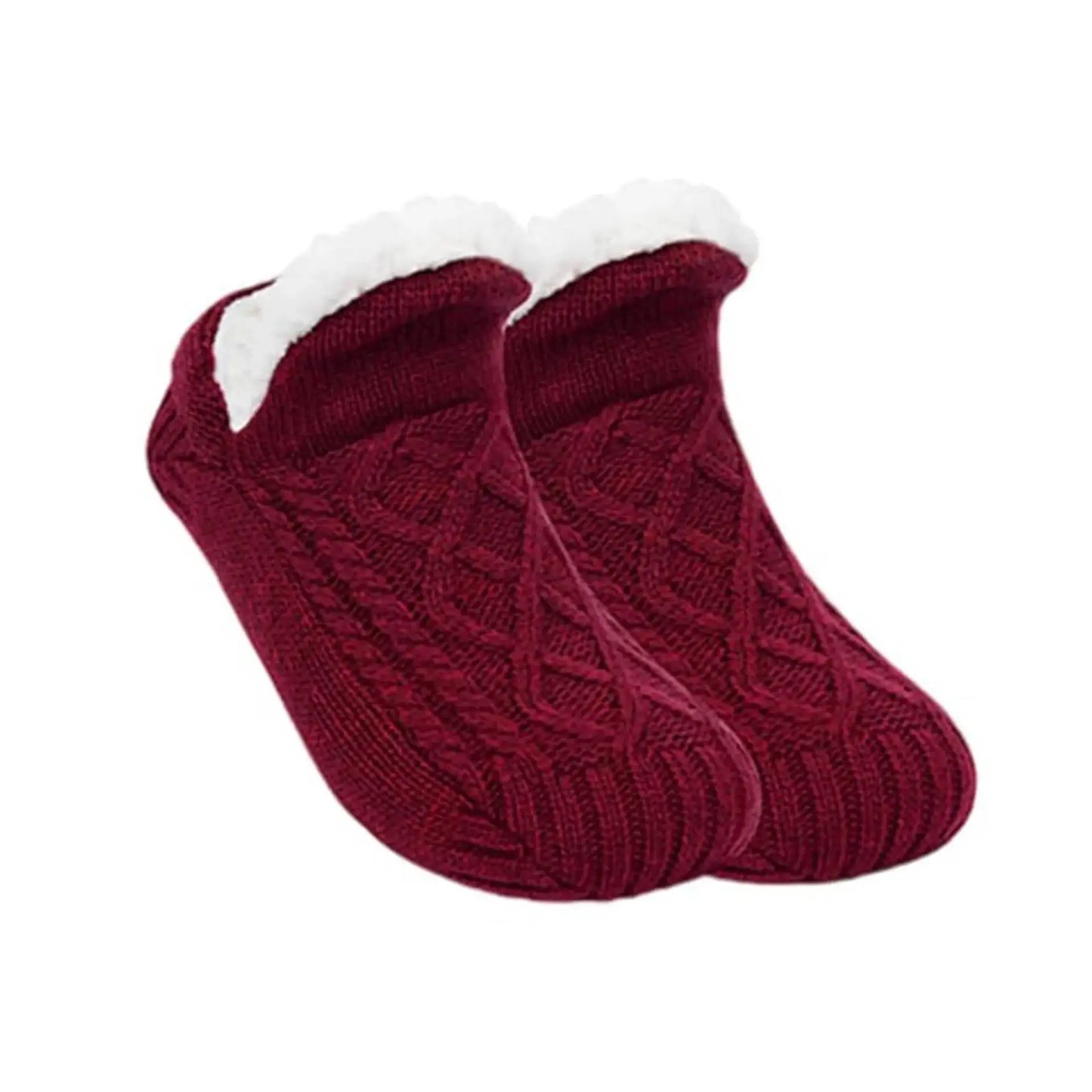 Winter Velvet Home Socks – Thick, Warm, Non-slip for Women & Men