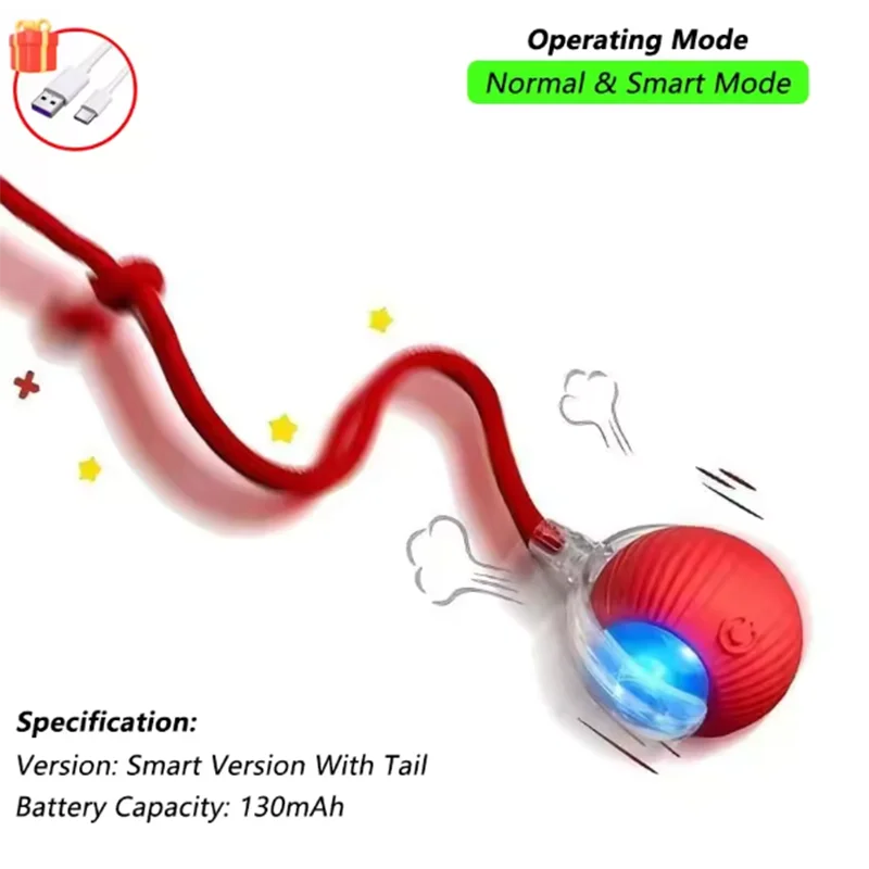 Intelligent Interactive Cat Ball – Durable Obstacle-Avoiding Pet Toy