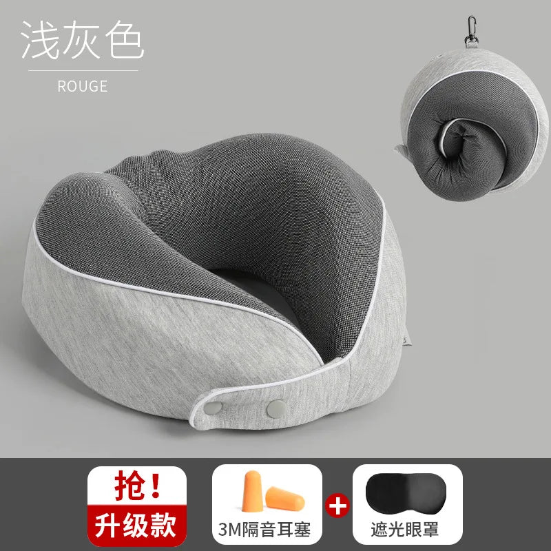 U-Shaped Travel Neck Pillow – Adjustable Memory Foam Pillow for Sleeping, Neck Support, and Portable Travel