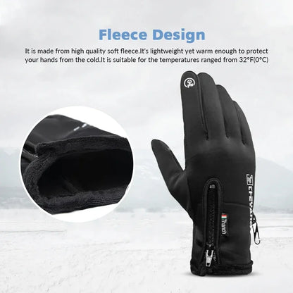Unisex Winter Waterproof Thermal Touchscreen Gloves for Outdoor Sports