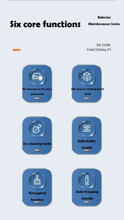 All-in-One Extendable Snow Shovel & Ice Scraper Brush