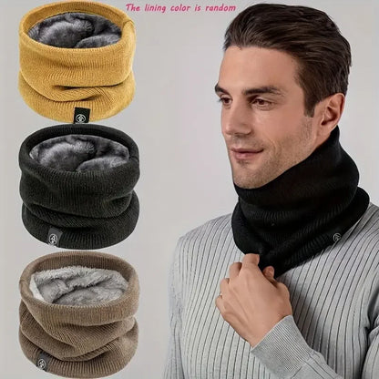 Fleece-Lined Knitted Neck Warmer – Winter Thermal Neck Gaiter
