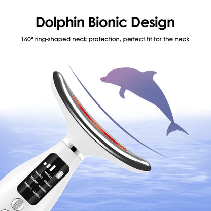 Portable 7-Color LED Light Therapy Face & Neck Massager – Anti-Wrinkle & Skin Tightening