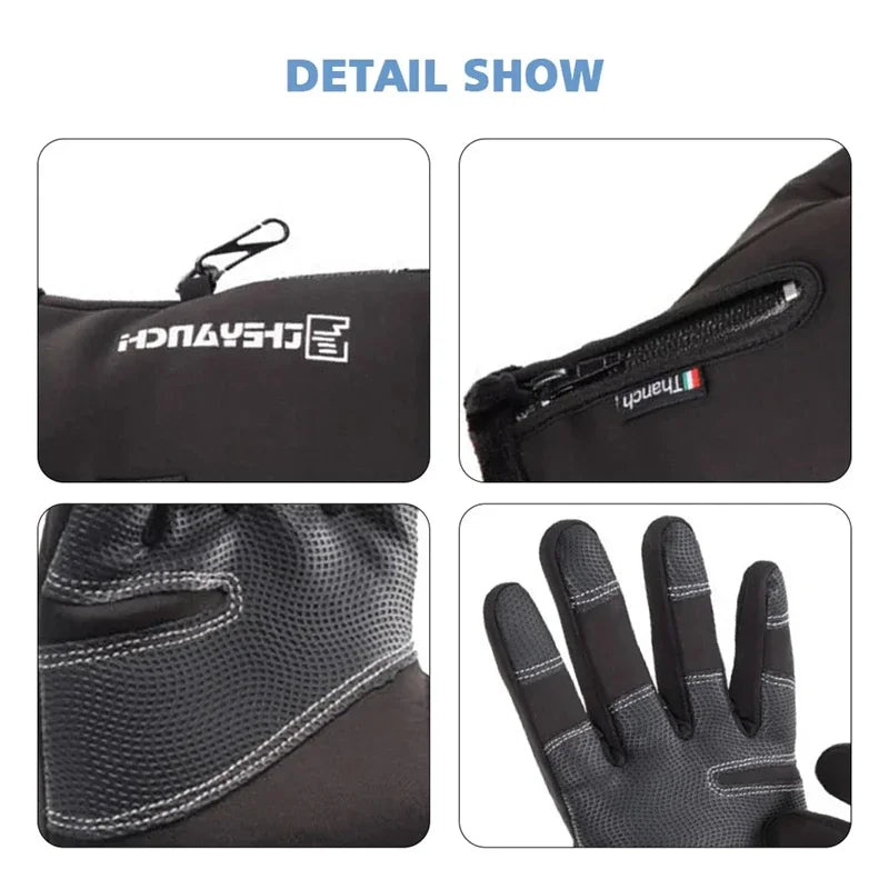 Unisex Winter Waterproof Thermal Touchscreen Gloves for Outdoor Sports