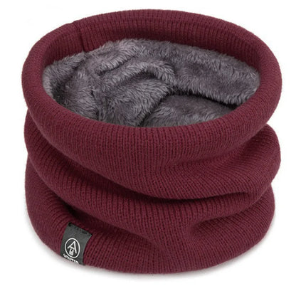 Fleece-Lined Knitted Neck Warmer – Winter Thermal Neck Gaiter