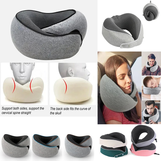 U-Shaped Travel Neck Pillow – Adjustable Memory Foam Pillow for Sleeping, Neck Support, and Portable Travel