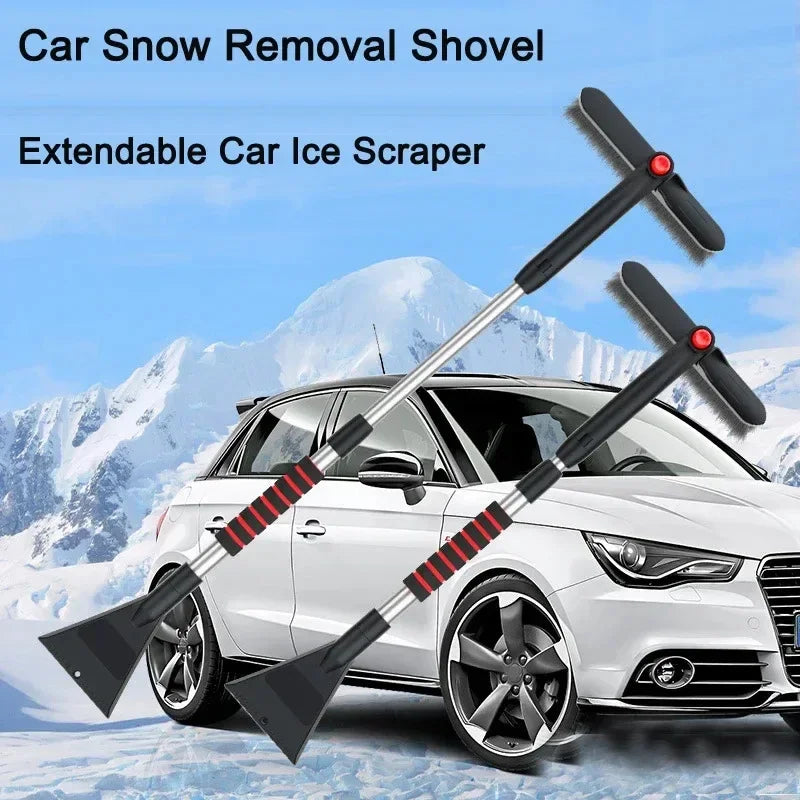 All-in-One Extendable Snow Shovel & Ice Scraper Brush