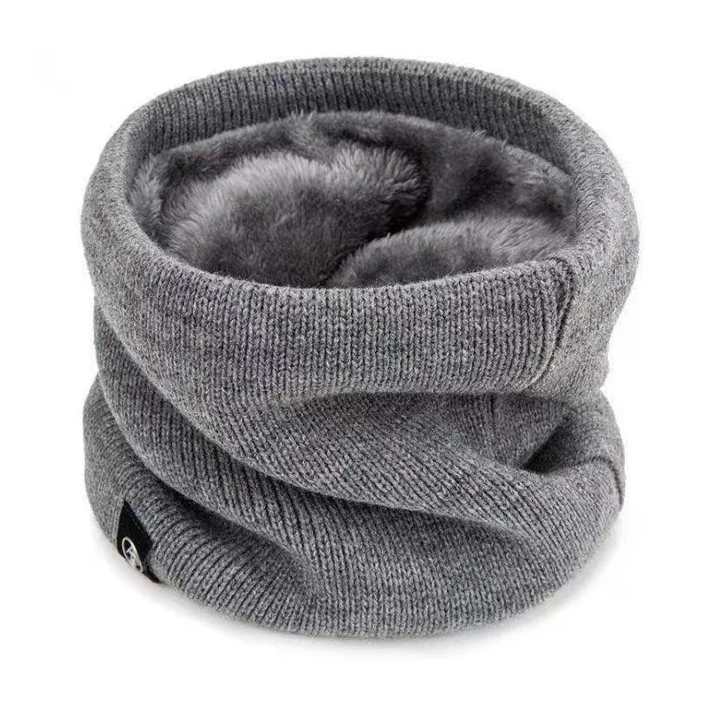 Fleece-Lined Knitted Neck Warmer – Winter Thermal Neck Gaiter