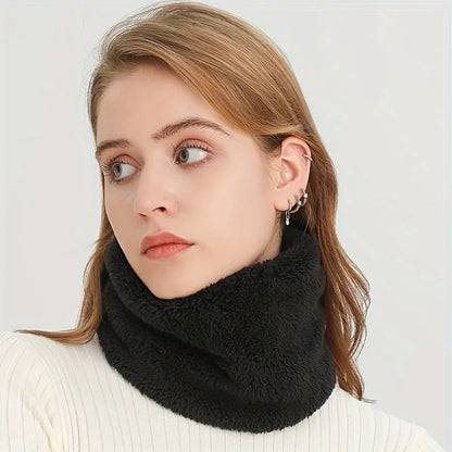Fleece-Lined Knitted Neck Warmer – Winter Thermal Neck Gaiter