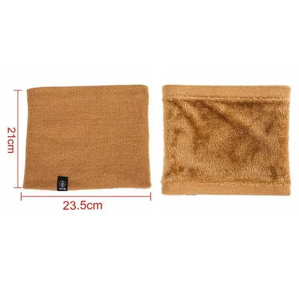 Fleece-Lined Knitted Neck Warmer – Winter Thermal Neck Gaiter