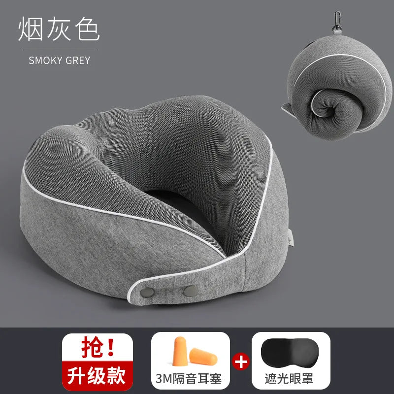 U-Shaped Travel Neck Pillow – Adjustable Memory Foam Pillow for Sleeping, Neck Support, and Portable Travel