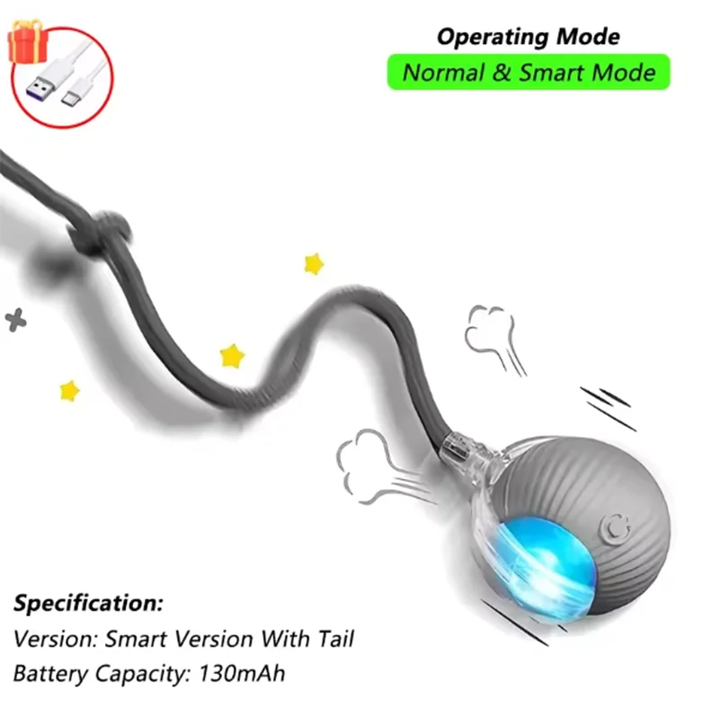 Intelligent Interactive Cat Ball – Durable Obstacle-Avoiding Pet Toy