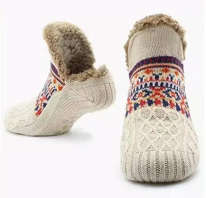 Winter Velvet Home Socks – Thick, Warm, Non-slip for Women & Men