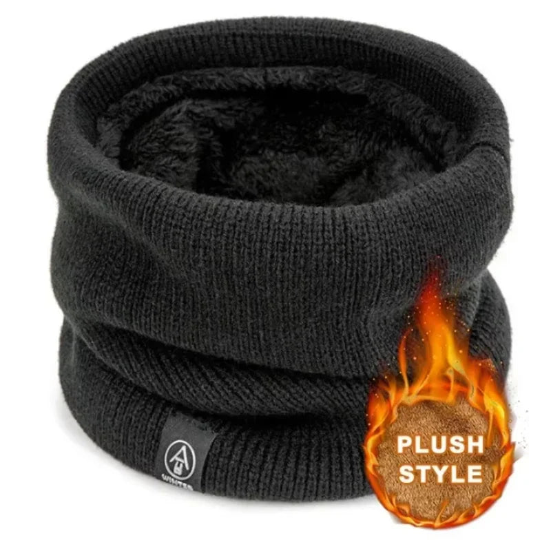 Fleece-Lined Knitted Neck Warmer – Winter Thermal Neck Gaiter