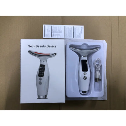 Portable 7-Color LED Light Therapy Face & Neck Massager – Anti-Wrinkle & Skin Tightening