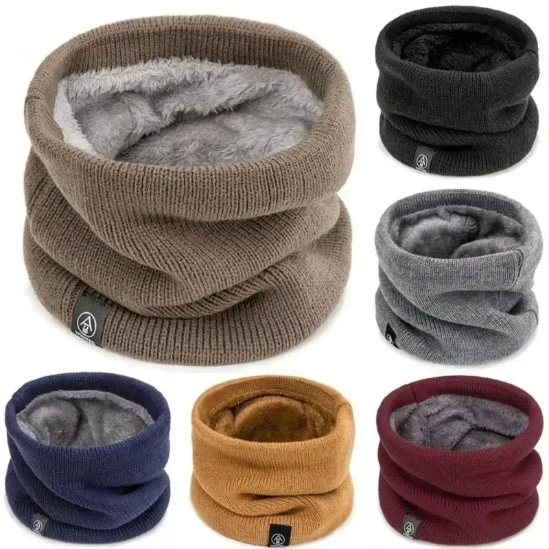Fleece-Lined Knitted Neck Warmer – Winter Thermal Neck Gaiter