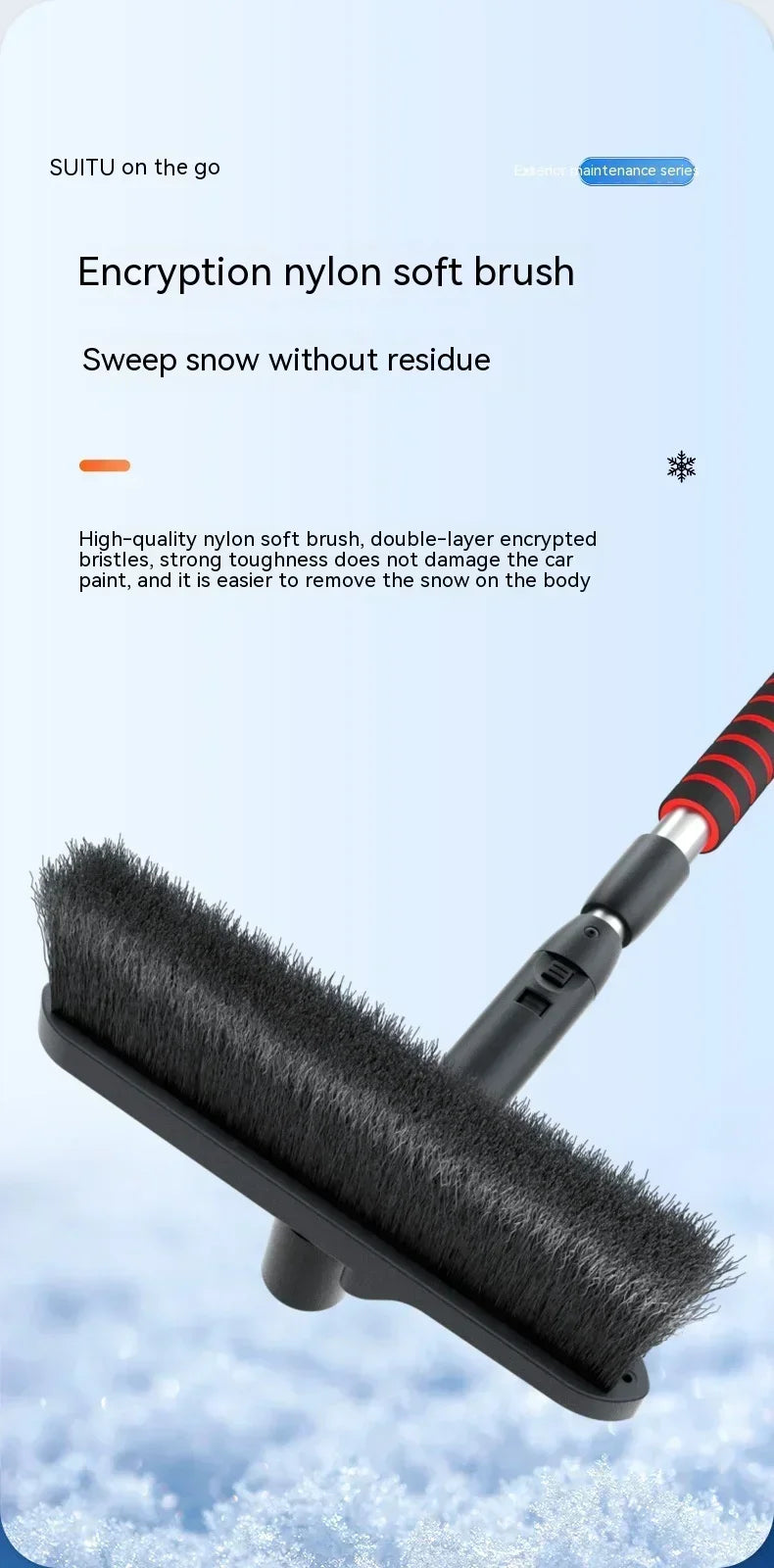 All-in-One Extendable Snow Shovel & Ice Scraper Brush