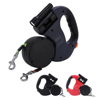 Smart Retractable Dog Leash with LED Light – Durable Automatic Pet Leash with Ergonomic Grip