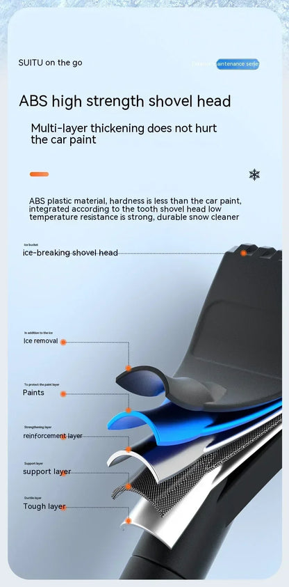 All-in-One Extendable Snow Shovel & Ice Scraper Brush