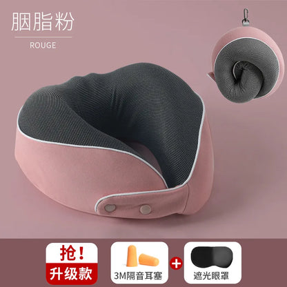 U-Shaped Travel Neck Pillow – Adjustable Memory Foam Pillow for Sleeping, Neck Support, and Portable Travel