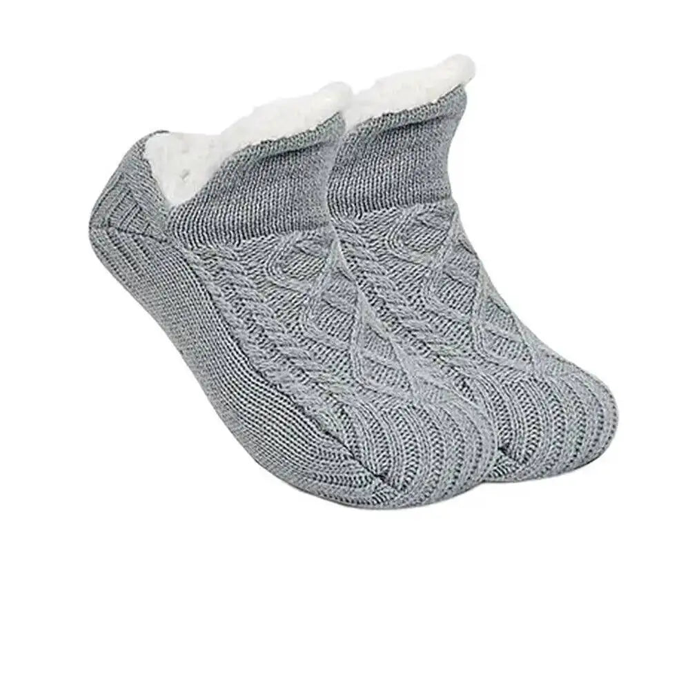 Winter Velvet Home Socks – Thick, Warm, Non-slip for Women & Men