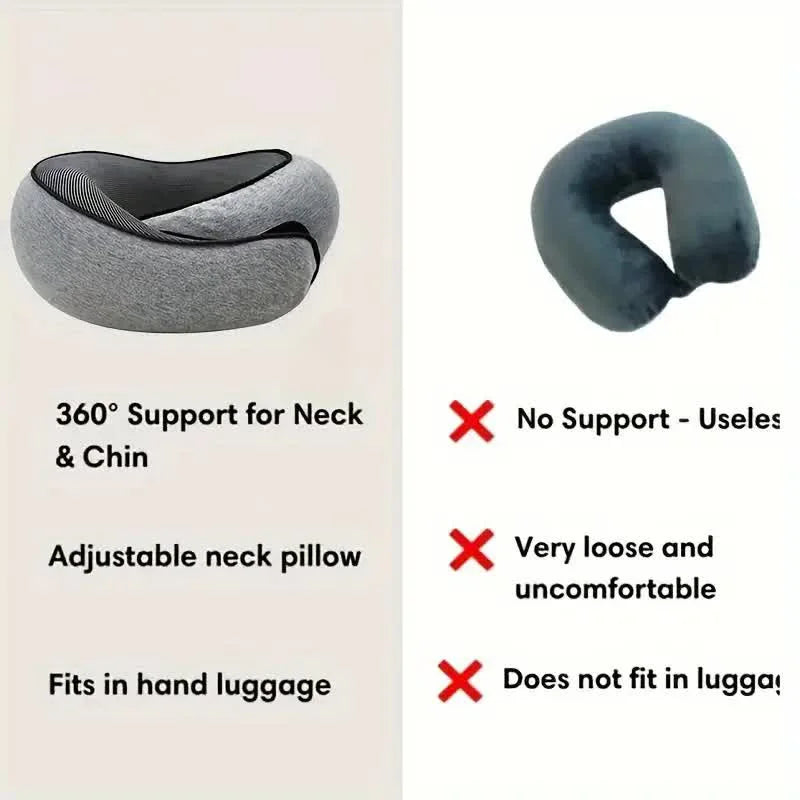 Memory Foam Neck Pillow – U-Shaped Travel Pillow with Cervical Support