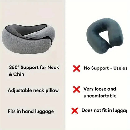 Memory Foam Neck Pillow – U-Shaped Travel Pillow with Cervical Support