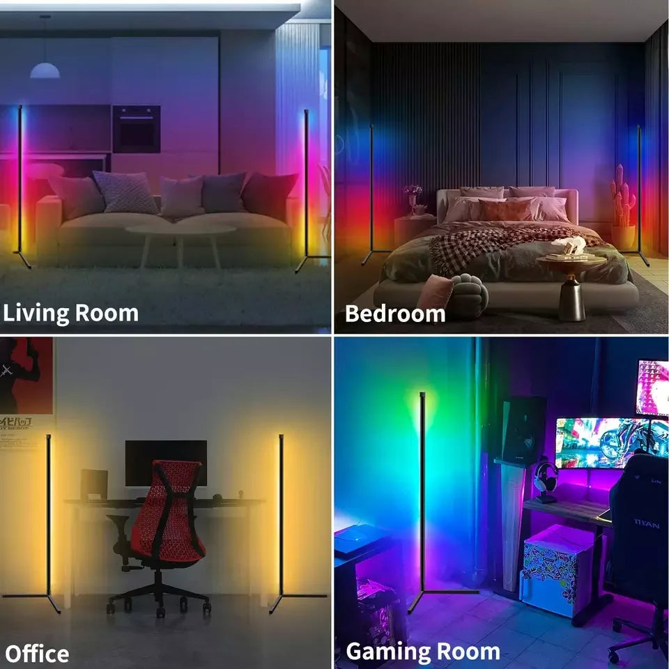 Modern RGB Standing Floor Lamp – Color Changing Light for Bedroom & Living Room