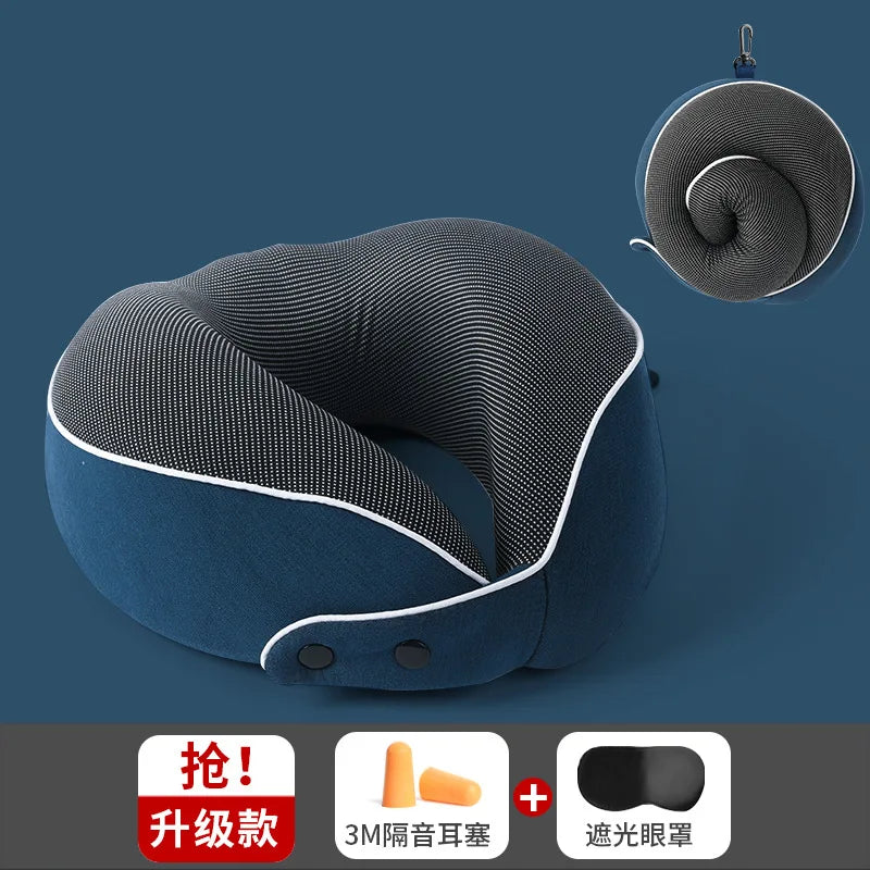 U-Shaped Travel Neck Pillow – Adjustable Memory Foam Pillow for Sleeping, Neck Support, and Portable Travel