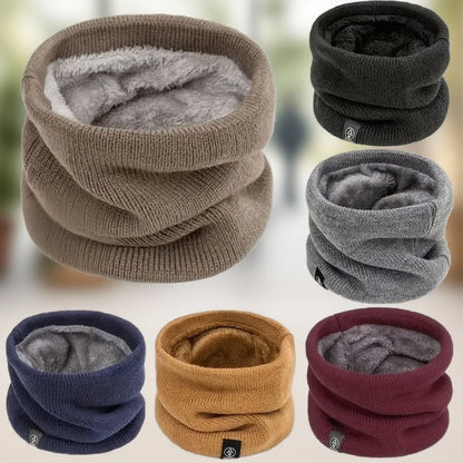 Fleece-Lined Knitted Neck Warmer – Winter Thermal Neck Gaiter