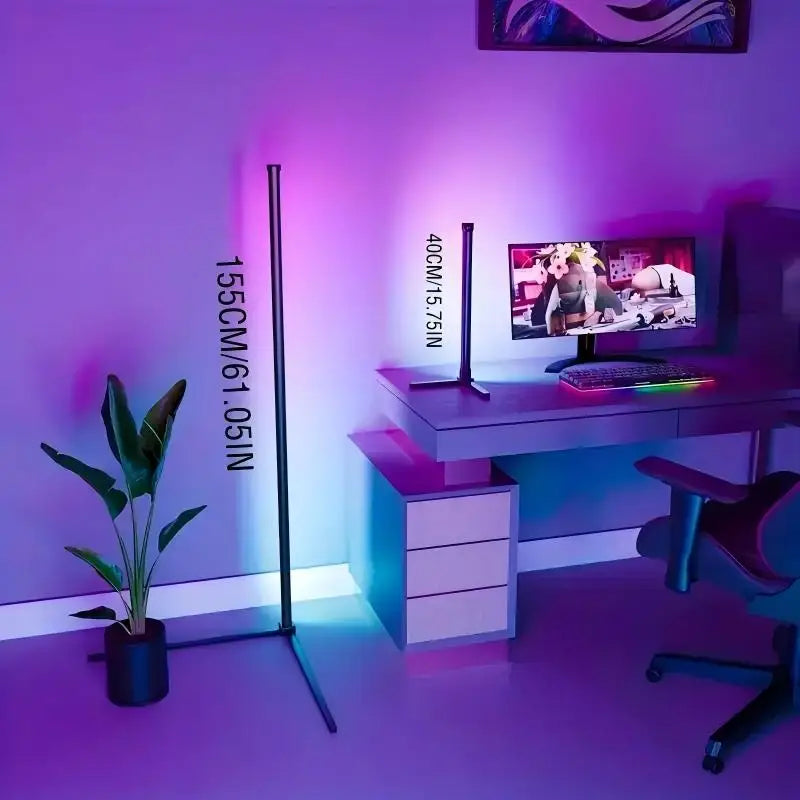 Modern RGB Standing Floor Lamp – Color Changing Light for Bedroom & Living Room