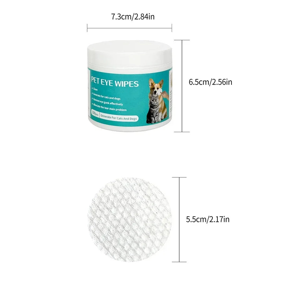 Pet Eye Wipes – Tear Stain Remover & Cleaning Wet Tissues for Cats