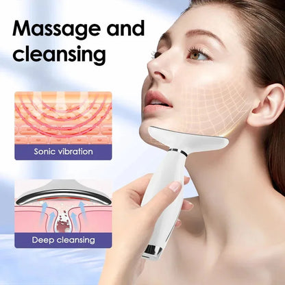 Portable 7-Color LED Light Therapy Face & Neck Massager – Anti-Wrinkle & Skin Tightening