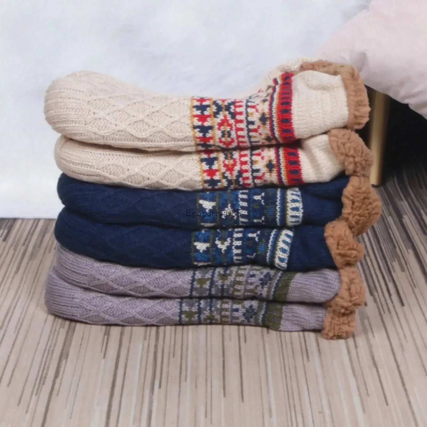 Winter Velvet Home Socks – Thick, Warm, Non-slip for Women & Men