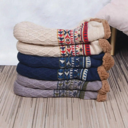 Winter Velvet Home Socks – Thick, Warm, Non-slip for Women & Men